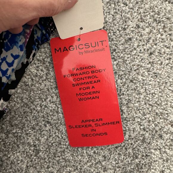 Magicsuit One Piece Swimsuit Size 10 Boho Chic Ruched Underwire Shaping Abstract - Picture 4 of 9